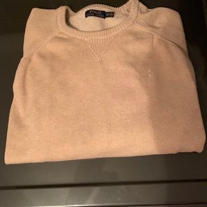 Polo Crew Neck Cotton Sweater Tan Size XXL